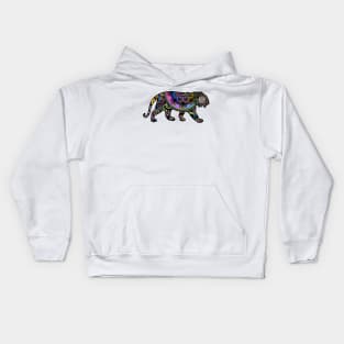 Indian Tiger rainbow colours design Kids Hoodie